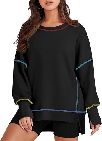 AlvaQ Plus Size Sweatshirt for Women Oversized Hoodie Fall Maple Leaf Print Pullover Hooded Tops Outfits L-4X in Saudi Arabia