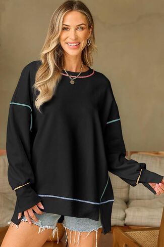 AlvaQ Plus Size Sweatshirt for Women Oversized Hoodie Fall Maple Leaf Print Pullover Hooded Tops Outfits L-4X in Saudi Arabia