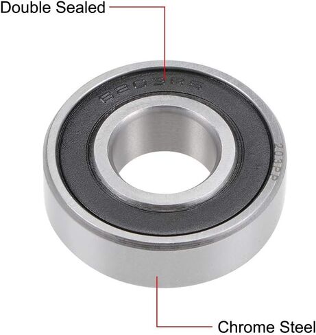 Uxcell 62/22-2RS محمل كروي ذو أخدود عميق 22x50x14mm محامل مزدوجة مختومة من الفولاذ الكروم in Kuwait