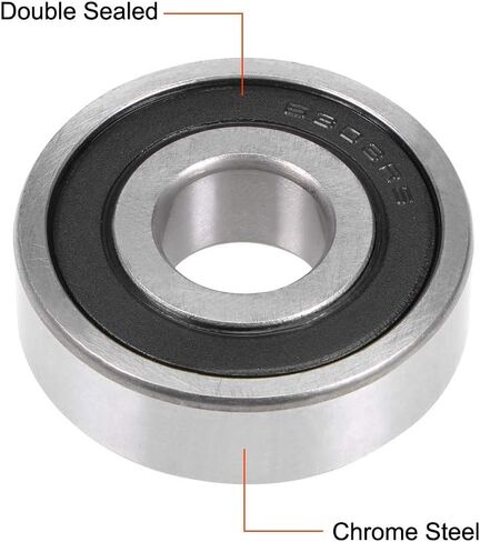 Uxcell 62/22-2RS محمل كروي ذو أخدود عميق 22x50x14mm محامل مزدوجة مختومة من الفولاذ الكروم in Kuwait