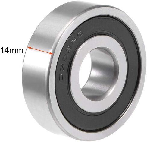 Uxcell 62/22-2RS محمل كروي ذو أخدود عميق 22x50x14mm محامل مزدوجة مختومة من الفولاذ الكروم in Kuwait