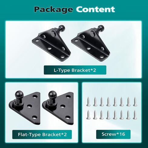 دعامة تثبيت على شكل كرة 10 مم، 4 قطع كرة سوداء لدعامات الغاز الربيعية للغاز تدعم دعامة الصدمات مع مسامير، عبوة من 4 قطع in Kuwait