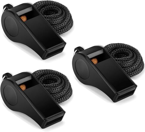 Fya Whistle, Professional Sports Whistle with Lanyard, Loud Clear Black Whistles Great for Coaches, Referees, and Officials in Kuwait