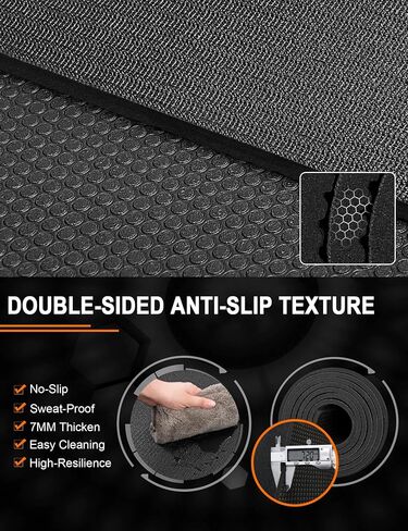 anngrowy Extre-Large Exercise Mat 8'x5'x7mm Gym Mat for Home Workout Equipment Flooring Mat Non-Slip Large Rubber Yoga Mat for Fitness, Weightlift, Cardio, Jump Rope, Plyo, MMA, Treadmill, Stretch in Saudi Arabia