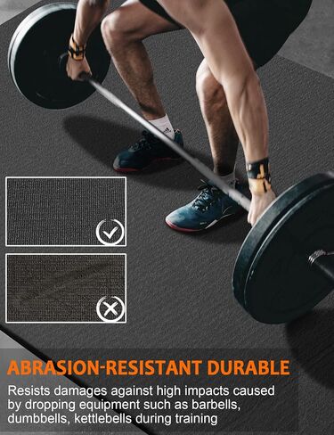 anngrowy Extre-Large Exercise Mat 8'x5'x7mm Gym Mat for Home Workout Equipment Flooring Mat Non-Slip Large Rubber Yoga Mat for Fitness, Weightlift, Cardio, Jump Rope, Plyo, MMA, Treadmill, Stretch in Saudi Arabia