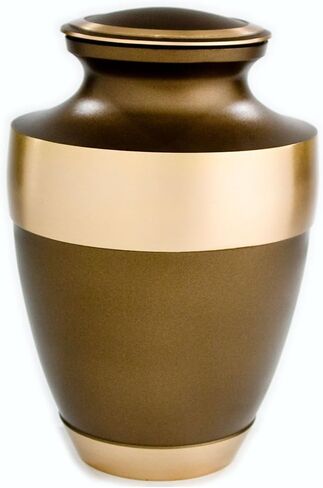 Athens Blue Adult Cremation Urn by Beautiful Life Urns - Classic, Elegant Brass Funeral Urn (Large) in Kuwait