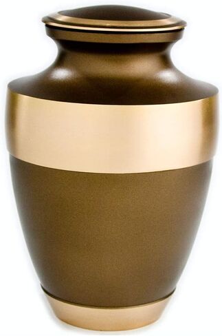 Athens Blue Adult Cremation Urn by Beautiful Life Urns - Classic, Elegant Brass Funeral Urn (Large) in Saudi Arabia