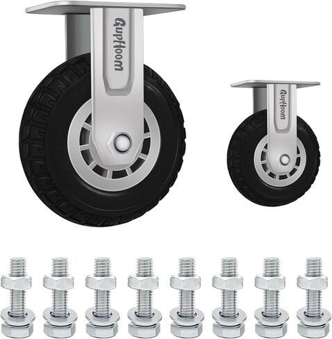 Heavy Duty Fixed Industrial Plate 3Inch Rubber Casters, No Noise Wheels Set of 2 for Cart, Furniture in Saudi Arabia
