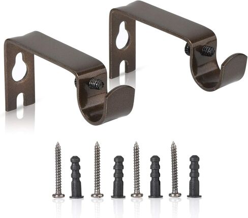 Curtain Rod Wall Bracket Set of 2 Pack Antique Black - for 1/2 inch to 5/8 inch Diameter Single Rods in Saudi Arabia