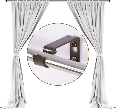 Curtain Rod Wall Bracket Set of 2 Pack Antique Black - for 1/2 inch to 5/8 inch Diameter Single Rods in Saudi Arabia