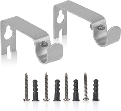 Curtain Rod Wall Bracket Set of 2 Pack Antique Black - for 1/2 inch to 5/8 inch Diameter Single Rods in Saudi Arabia
