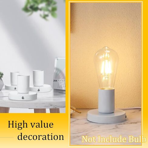 Tuanse 6 Pcs Polished Metal Desktop Lamp Base E26 E27 Screw Light Bulb Holder Base Light Sockets Base Light Bulb Base Lamp Replacement Base for Holding Bulb, 6 Feet Cord on Off Switch Plug (Black) in Saudi Arabia