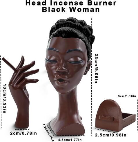 headscents، رئيس البخور الموقد امرأة سوداء، solange البخور رئيس الموقد النساء السود، solange رئيس الروائح الموقد امرأة سوداء الوجه، نافورة البخور لديكور المنزل، ديكور مكتب in Kuwait