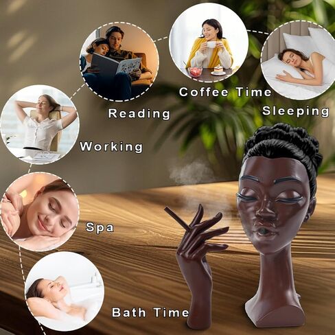 headscents، رئيس البخور الموقد امرأة سوداء، solange البخور رئيس الموقد النساء السود، solange رئيس الروائح الموقد امرأة سوداء الوجه، نافورة البخور لديكور المنزل، ديكور مكتب in Kuwait