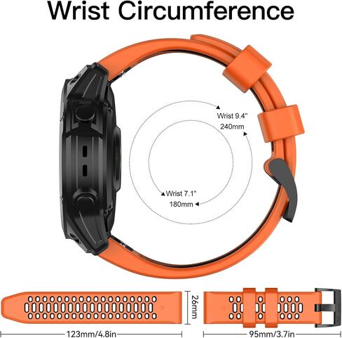 OVERSTEP Quick Fit Band Compatible with Garmin Fenix 8 Amoled 51mm Watch Bands, 26mm Replacement Soft Silicone Strap for Fenix 7X/Fenix 6X/Fenix 5X/Fenix 3 Smartwatch in Kuwait