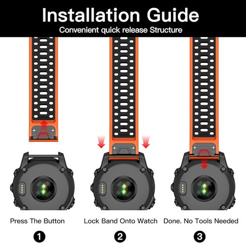 OVERSTEP Quick Fit Band Compatible with Garmin Fenix 8 Amoled 51mm Watch Bands, 26mm Replacement Soft Silicone Strap for Fenix 7X/Fenix 6X/Fenix 5X/Fenix 3 Smartwatch in Kuwait