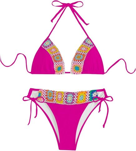 Women's 2 Piece Bikini Set Floral Boho Halter Triangle Bathing Suit Tie Side Cheeky Swimsuit in Saudi Arabia