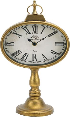 NIKKY HOME Antique Table Clock, Gold Retro Desk Clock Silent-Non-Ticking Battery Operated Decorative Desk Table Clock for Home, Office, Living Room, Bed Room in Saudi Arabia