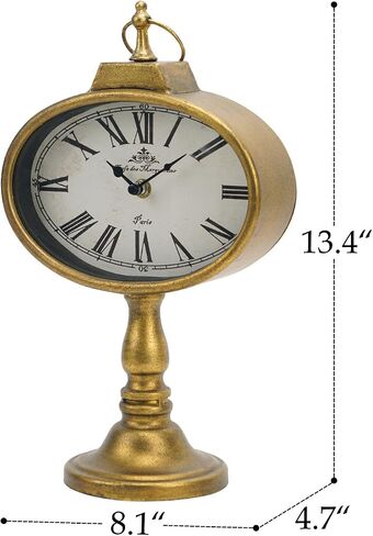 NIKKY HOME Antique Table Clock, Gold Retro Desk Clock Silent-Non-Ticking Battery Operated Decorative Desk Table Clock for Home, Office, Living Room, Bed Room in Saudi Arabia