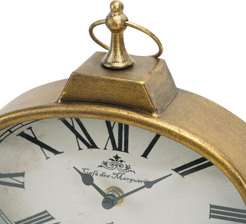 NIKKY HOME Antique Table Clock, Gold Retro Desk Clock Silent-Non-Ticking Battery Operated Decorative Desk Table Clock for Home, Office, Living Room, Bed Room in Saudi Arabia