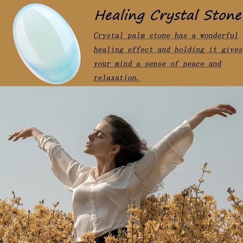DUQGUHO 2.4'' Purple Amethyst Palm Stone Synthetic Healing Crystal Gemstone Worry Stone Energy Balancing Polished Stones Blessing Gifts for Reiki Yoga Anxiety Stress Relief Bohemia Pocket Stone 1PCS in Saudi Arabia