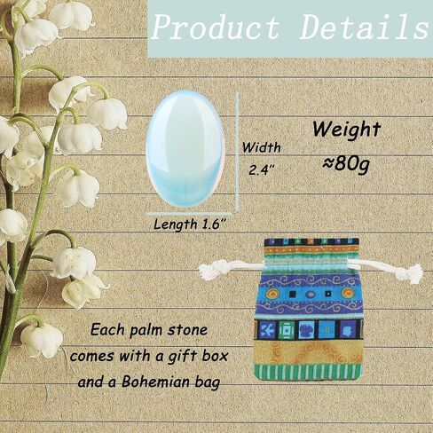 DUQGUHO 2.4'' Purple Amethyst Palm Stone Synthetic Healing Crystal Gemstone Worry Stone Energy Balancing Polished Stones Blessing Gifts for Reiki Yoga Anxiety Stress Relief Bohemia Pocket Stone 1PCS in Saudi Arabia