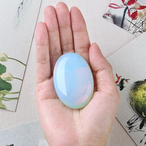 DUQGUHO 2.4'' Purple Amethyst Palm Stone Synthetic Healing Crystal Gemstone Worry Stone Energy Balancing Polished Stones Blessing Gifts for Reiki Yoga Anxiety Stress Relief Bohemia Pocket Stone 1PCS in Saudi Arabia