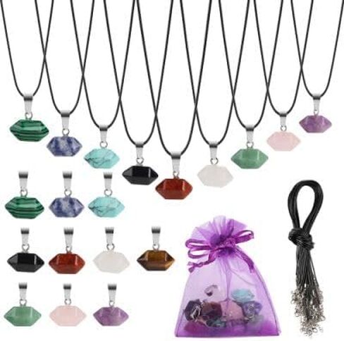 Zenkeeper المعلقات الكريستال الطبيعي سداسية وأشار كريستال الكوارتز حجر قلادة قطرة / شكل قلب شفاء الحجر المعلقات DIY الأحجار الكريمة كريستال قلادة لصنع المجوهرات قلادة in Kuwait