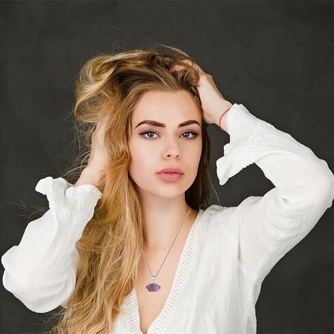 Zenkeeper المعلقات الكريستال الطبيعي سداسية وأشار كريستال الكوارتز حجر قلادة قطرة / شكل قلب شفاء الحجر المعلقات DIY الأحجار الكريمة كريستال قلادة لصنع المجوهرات قلادة in Kuwait