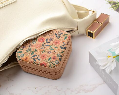Travel Jewelry Box - Portable & Compact All-In-One Cork Jewelry Box, Gift for Women & Girls, Ideal Travel Essential (03) in Saudi Arabia
