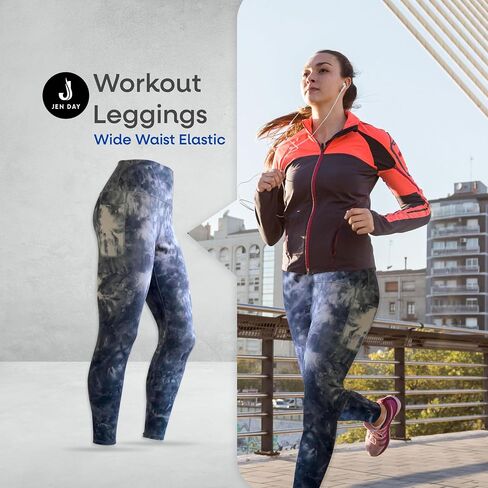 Leggings for Women Non See-Through with 2 Pockets, High Waist Control Yoga Pants. Running Fitness Leggings. in Saudi Arabia