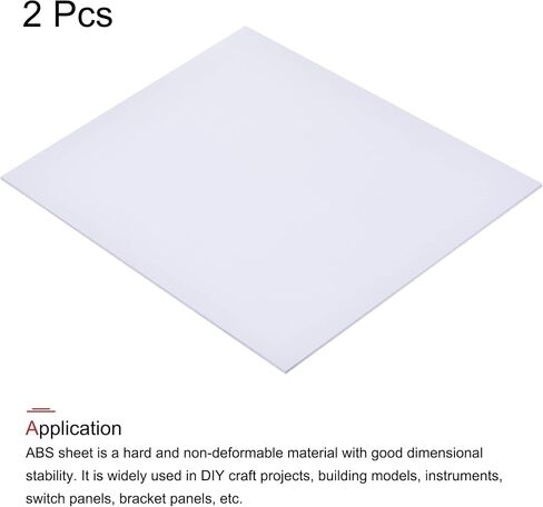 ورقة بلاستيك ABS بيضاء من MECCANIXITY مقاس 10x8x0.04 بوصة لنموذج البناء، والحرف اليدوية، واللوحة، حزمة من 2 in Saudi Arabia