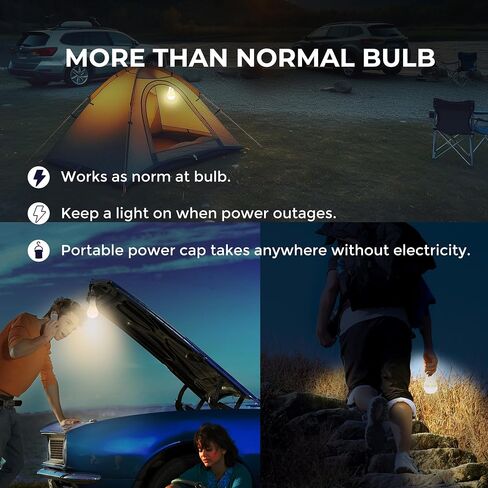 USB Rechargeable Light Bulbs with Remote, Dimmable and Timer, Wireless Light Bulbs no Plug for Lamp Refresh Long Lasting Battery Light, 2600MAH Battery Operated LED Bulbs for Home Power Outage, 900LM in Saudi Arabia