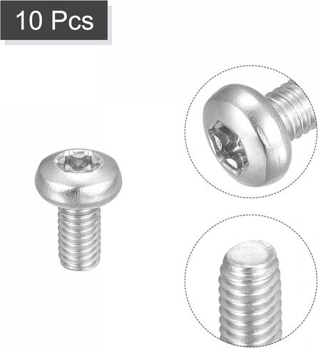 براغي آلة أمان توركس M2.5x6mm من uxcell، 10 قطع 316 من الفولاذ المقاوم للصدأ برأس مقلاة مقاومة للعبث ومسامير تثبيت in Saudi Arabia