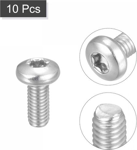 براغي آلة أمان توركس M2.5x6mm من uxcell، 10 قطع 316 من الفولاذ المقاوم للصدأ برأس مقلاة مقاومة للعبث ومسامير تثبيت in Saudi Arabia