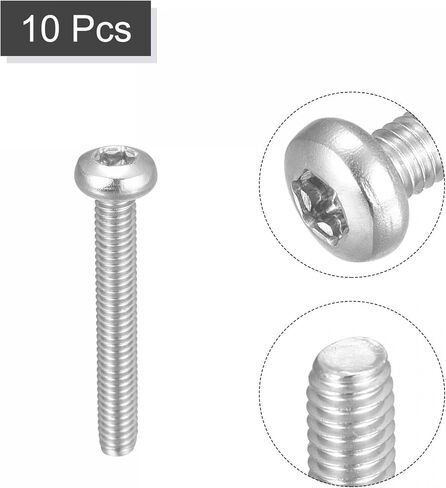 براغي آلة أمان توركس M2.5x6mm من uxcell، 10 قطع 316 من الفولاذ المقاوم للصدأ برأس مقلاة مقاومة للعبث ومسامير تثبيت in Saudi Arabia