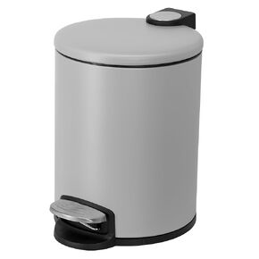 ACENTO Round Slow-Close Bathroom wastebin. 1.3 Gallon Trash can with Premium Pedal, spot Accent and lid (Matte Black)