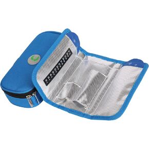 Insulin Cooler Travel Case Temperature Display Medication Insulated Cooling Bag with 2 Reusable Gel Ice Packs for Insulin Pens While Traveling and Other Diabetic Supplies (Black)