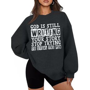 FASHGL Christian Sweatshirts Women Jesus Sweatshirt - Spirit Lead Me Shirt God Shirts Religious Crewneck Long Sleeve Top