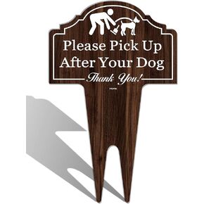 Clean Up After Your Dog Sign 10"x14" No Poop Signs for Lawn, No Pooping Dog Signs For Yard with Integrated Stake Double Sided Yard Sign, Easy to Install, Outdoor Use, 2 Pack