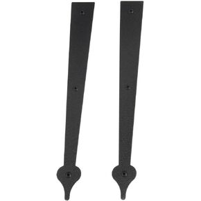 LWZH Metal Gate Door House Hinge Handle Set, Decorative Garage Door Carriage Accents Door Hardware Black 2 Handles 4 Hinges, Screws Included