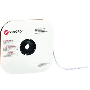 Box VELCRO® Tape (192289) Individual Dots, Hook, 5/8", White (1200 Per Case) for Home & Office