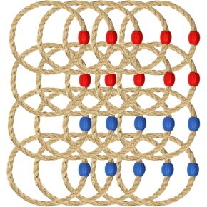 20 Pack Rope Ring Toss Game Replacement Parts for Adults and Kids, Outdoor Toss Rings for Agility Practice and Speed Game and Yard Games and Lawn Games for Party (2 Colors-Red Blue)