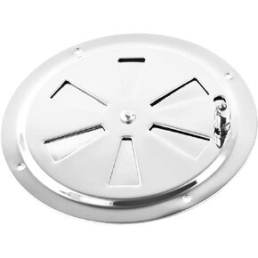 MARINE CITY 304 Grade Polished Stainless Steel Cabin Ventilation Plate Round Louver Vent Cover Butterfly Air Vent Gill Plate with Side Knob for Marine Yacht (4 Inches) (1 Pcs)