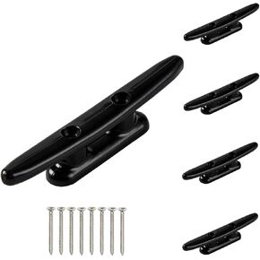 4 Pcs Dock Cleats, Boat Cleats 4 Inch Nylon Black Boat Ties,Kayak Rope Tie Cleat,Rope Cleat,Kayak Cleat for Boat Docks,Kayaks,Marine,Nautical Decor