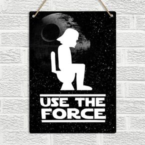 New Tin Sign Vintage Retro Signs Use The Force Funny Wc Toilet Restroom Home Bar Club Hotel & Outdoor Street Garage Metal Sign 8x12 Inch