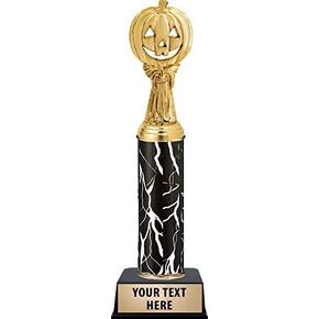 Crown Awards Halloween Pumpkin Harvest Trophies, Personalized Black Lightning Halloween Contest Trophy, Custom Engraving Included Prime