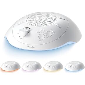 Homedics Sleep Better Portable Sound Machine, Night Light,12 Soothing Sounds Including White Noise, Rain, and Thunderstorm, Ultra-Portable Design, Auto-Off Timer, Ideal for Travel & Baby Sleep, White
