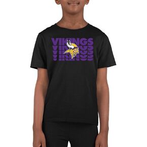 Team Fan Apparel NFL Youth Repeating Logo Football T-Shirt Unisex Tag Free Comfortable, Kids Boys Girls, Lightweight Soft
