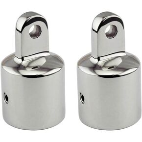 316 Stainless Steel Top External Eye End Bimini Top Cap (Pack of 2) (1 inch)